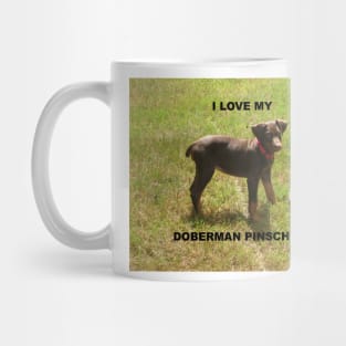 doberman pinscher red love with picture Mug